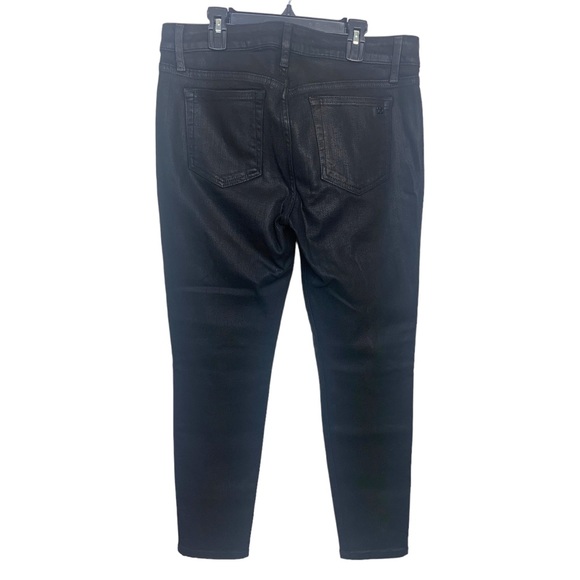Joe's Coated Denim High Rise Ankle Skinny Jeans Charlie Black Sz 31 - Picture 6 of 12